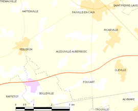 Mapa obce Auzouville-Auberbosc