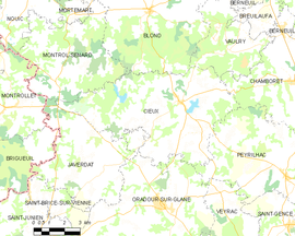 Mapa obce Cieux