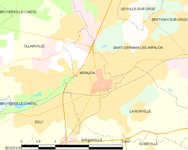 Mapa obce Arpajon