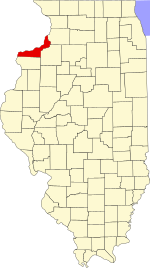 Карта штата Иллинойс с выделением округа Рок-Айленд