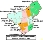 Map of Northampton County Pennsylvania School Districts.png