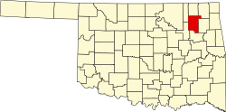 Karte von Rogers County innerhalb von Oklahoma