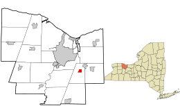 Location in Monroe County and the state of New York