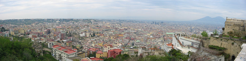 Panoramic shot of Naples. Italy, Naples gives Neapolitan its name.
