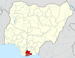 موقعیت ایالت ریورز در کشور نیجریه