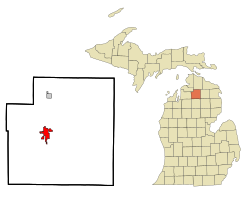 Location of Gaylord, Michigan