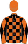 Orange and black check, diabolo on sleeves