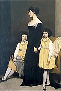 Mrs Basil Fothergill and Her Two Daughters, ca 1911