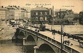 Le pont Neuf / de la Boverie avant 1940, donnant sur la rue Grétry.