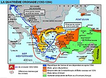 Carte de la quatrième croisade.