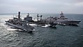 HMS St Albans, Spessart and HNoMS Roald Amundsen replenishing on 26 January 2017