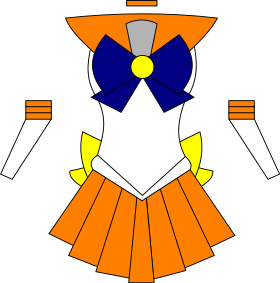 Dessin simplifié du costume de Sailor Venus