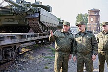 Shoigu inspects T-90M tanks ready for combat in Ukraine, June 2023. Sergei Shoigu checked the weapons storage in Omsk - June 2023 18.jpg