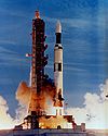 The last launch the Saturn V lifting off. It carried the Skylab space station