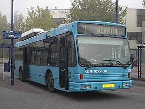 Dutch bus on LPG. Note the white gas tanks on the roof of the bus. Stadsbus Zwolle.jpg