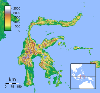 Location map Indonesia Sulawesi