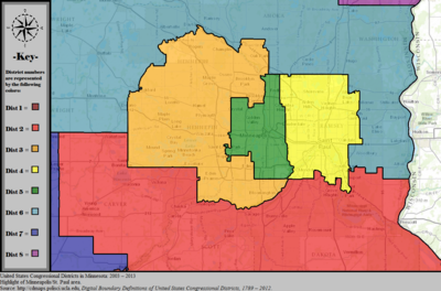 United States Congressional Districts in Minnesota (metro highlight), 2003 - 2013.tif