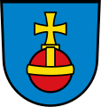 Ubstadt – In Blau ein roter Reichsapfel mit goldenem Beschlag und goldenem Kreuz