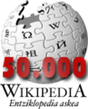 Basque Wikipedia's 50.000 article logo