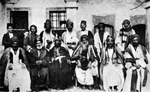 Yazidi leaders meet the Chaldean patriarch Audishu V Khayyath in Mosul, c.1895 Yezidischld.JPG