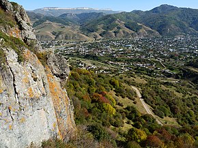 Вид на село имени Коста Хетагурова с Монастырской горы