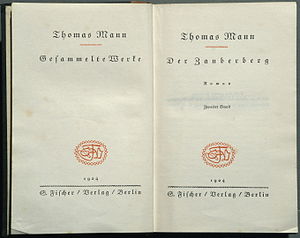 1924 Thomas Mann Zauberberg Titelblatt