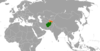 Peta lokasi Afganistan dan Tajikistan.