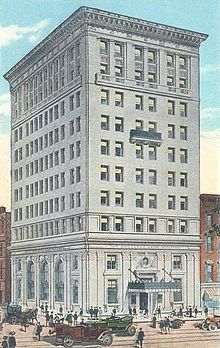 Amoskeag Bank in 1913: At 10 stories, it was Manchester's "skyscraper" for over a half-century. Amoskeag Bank Building, Manchester, NH.jpg