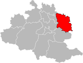 Location of the Canton of Mirepoix in the Ariège department.