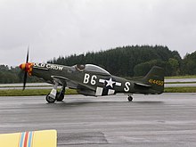 Anders taxiing a North American P-51 Mustang at Bergen Air Show in 2005 Bergen Air Show 075.jpg