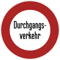 Bild 19 a Verkehrsverbot für Durchgangsverkehr