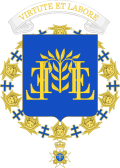 герб Эмиля Лубе как кавалера шведского ордена Серафимов