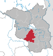 特尔托-弗莱明县在勃兰登堡州内的位置图