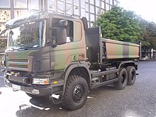 Scania P340 camion porteur 6X4 benne