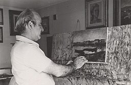 Carlo Vannucci mentre dipinge