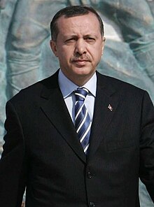 Prime Minister Erdogan on 18 March 2008, during the Canakkale Victory and Martyrs' Remembrance Day ceremony Crop of Erdogan in Canakkale.jpg