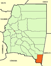 Location of Rivadavia Department within Santiago del Estero Province
