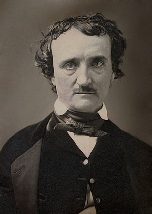 Retrato de Edgar Allan Poe, provavelmente tirado em junho de 1849 em Lowell, Massachusetts por um fotógrafo desconhecido. O retrato, conhecido como daguerreótipo "Annie", foi entregue a Annie L. Richmond, amiga de Poe (definição 1 556 × 2 188)