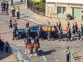 The Queen's coffin paraded