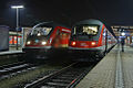 Zwei Züge des München-Nürnberg-Express treffen sich am Hauptbahnhof von Ingolstadt