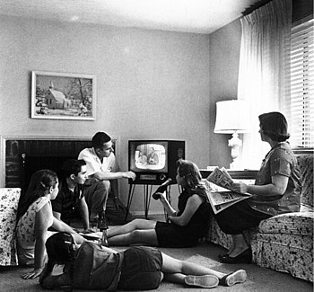 Family watching television, c. 1958