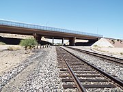 The Gila Bend Overpass. The overpass was built in 1933-34 and is located on the Arizona Highway 84 over the Southern Pacific Railroad. The overpass was listed in the National Register of Historic Places in September 30, 1988, reference #88001607.