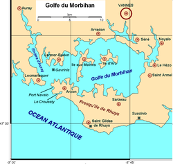 Carte du golfe du Morbihan.