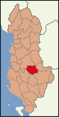 格拉姆什區在阿爾巴尼亞的位置