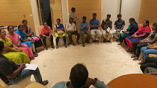 Group discussion during Tamil Wikisource workshop