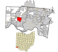 Location in Hamilton County and the state of Ohio.