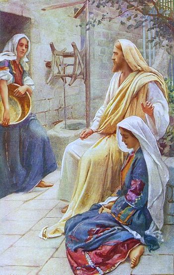 English: Jesus at the house of Mary and Martha