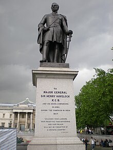 The statue of General Henry Havelock in Trafalgar Square Havelock Statue London.JPG