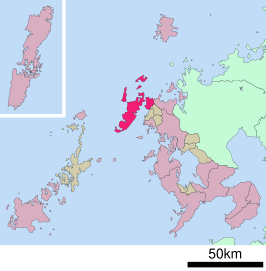 Situering van Hirado in de prefectuur Nagasaki