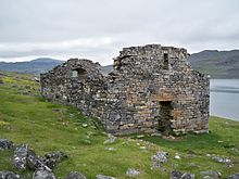 One of the last contemporary written mentions of the Norse Greenlanders records a marriage that took place in 1408 in the church of Hvalsey, now the best-preserved Nordic ruins in Greenland. The married couple then travelled to Iceland, which is why the account has been preserved. Hvalsey Church.jpg